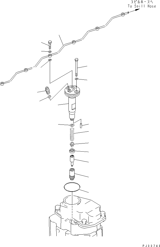 Схема запчастей Komatsu S6D125-1FF - ТОПЛИВН. ФОРСУНКА И СЛИВН. ТРУБКА ТОПЛИВН. СИСТЕМА