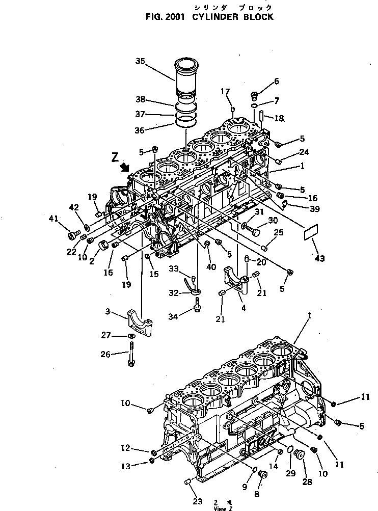 Схема запчастей Komatsu S6D125-1N - БЛОК ЦИЛИНДРОВ БЛОК ЦИЛИНДРОВ