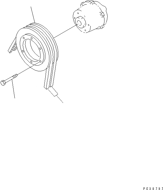 Схема запчастей Komatsu S6D125E-2L - ШКИВ ВЕНТИЛЯТОРА(№-) ДВИГАТЕЛЬ