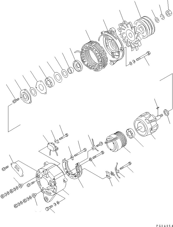 Схема запчастей Komatsu S6D125-1T - ГЕНЕРАТОР (A) (С НЕ ЗАКАЛЕНН. ШКИВ)           (МОРОЗОУСТОЙЧИВ. СПЕЦИФИКАЦИЯ)(№9-) ЭЛЕКТРИКА