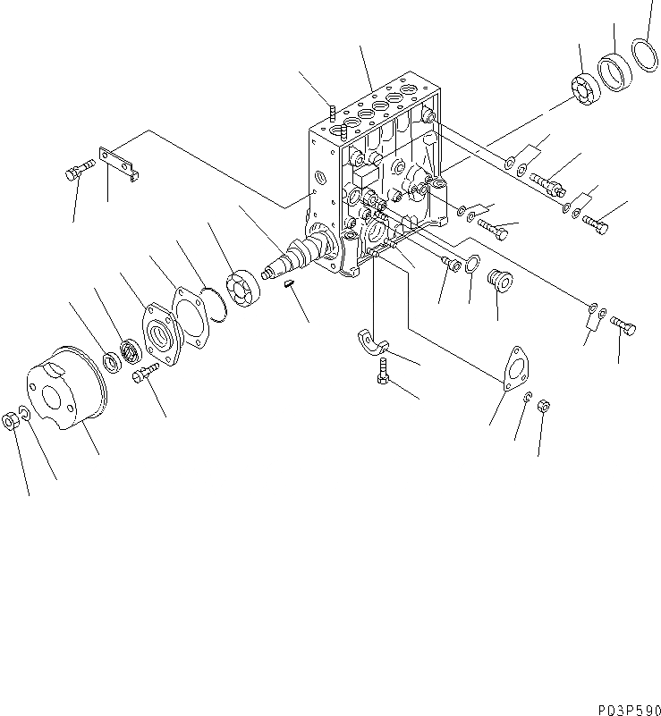 Схема запчастей Komatsu S6D125-1C - ТОПЛ. НАСОС (НАСОС) (/)(№-78) ТОПЛИВН. СИСТЕМА