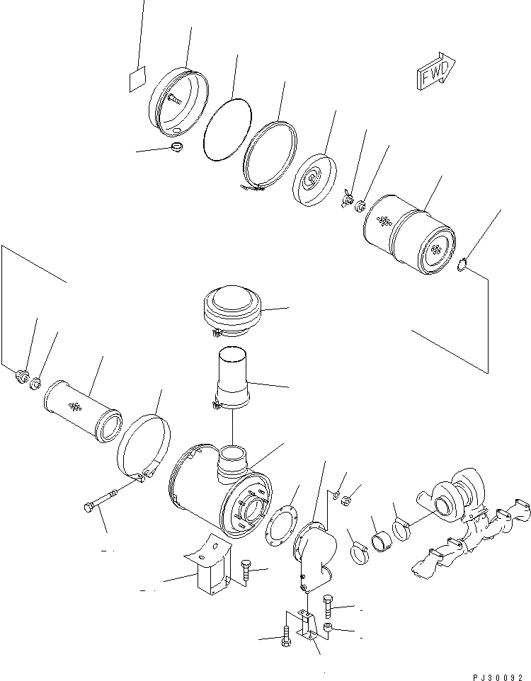 Схема запчастей Komatsu S6D125-1D-AR - ВОЗДУХООЧИСТИТЕЛЬ И СОЕДИН-Е(№98-) ГОЛОВКА ЦИЛИНДРОВ
