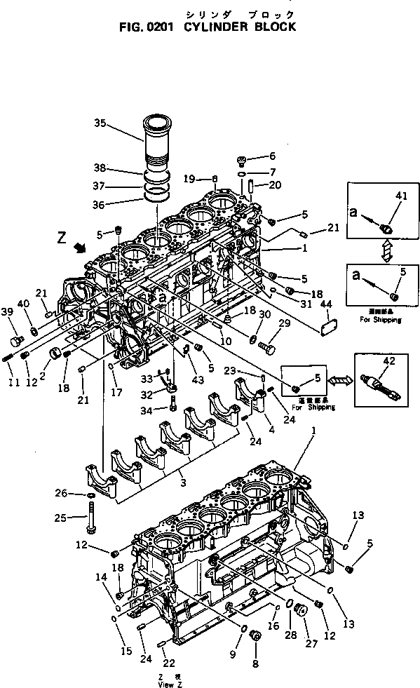 Схема запчастей Komatsu S6D125-1P - БЛОК ЦИЛИНДРОВ БЛОК ЦИЛИНДРОВ