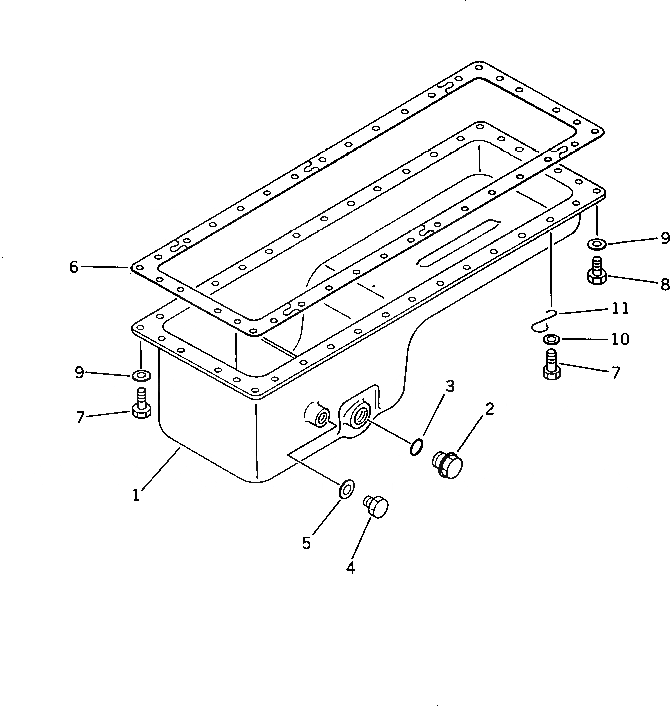 Схема запчастей Komatsu S6D125-1Y-B - МАСЛЯНЫЙ ПОДДОН БЛОК ЦИЛИНДРОВ