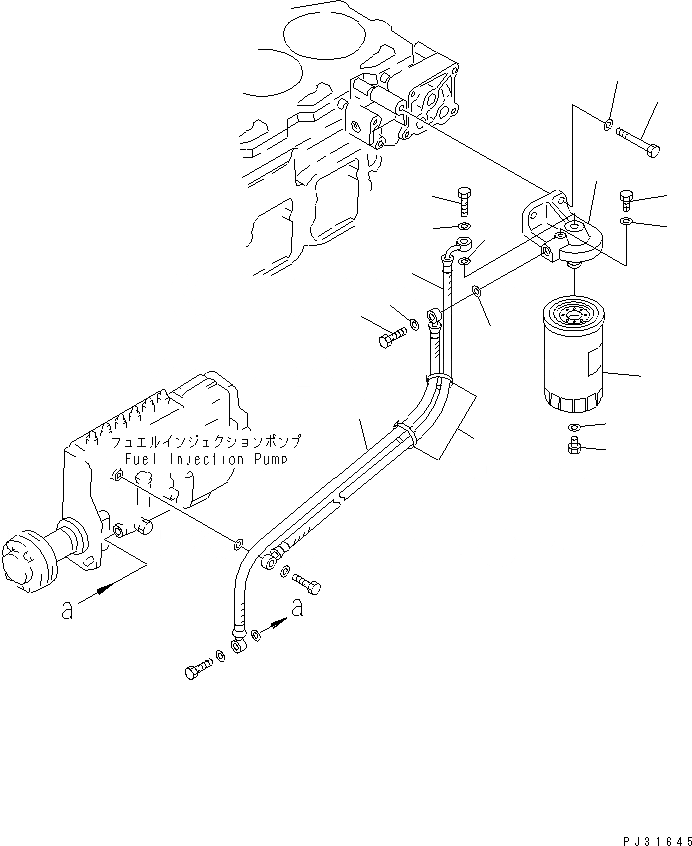 Схема запчастей Komatsu S6D125-1PP - ТОПЛИВН. ФИЛЬТР. И ТРУБЫ ТОПЛИВН. СИСТЕМА