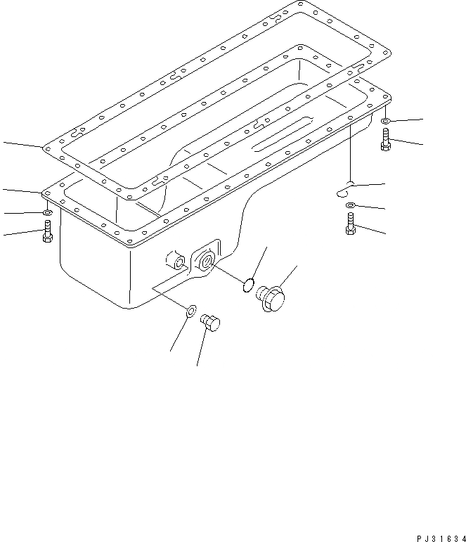 Схема запчастей Komatsu S6D125-1PP-B - МАСЛЯНЫЙ ПОДДОН БЛОК ЦИЛИНДРОВ