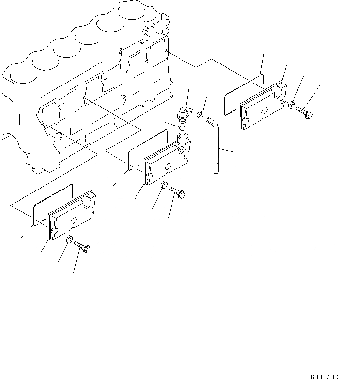 Схема запчастей Komatsu S6D125-1AH - КРЫШКА ТОЛКАТЕЛЕЙ КЛАПАНА(№78-) ДВИГАТЕЛЬ