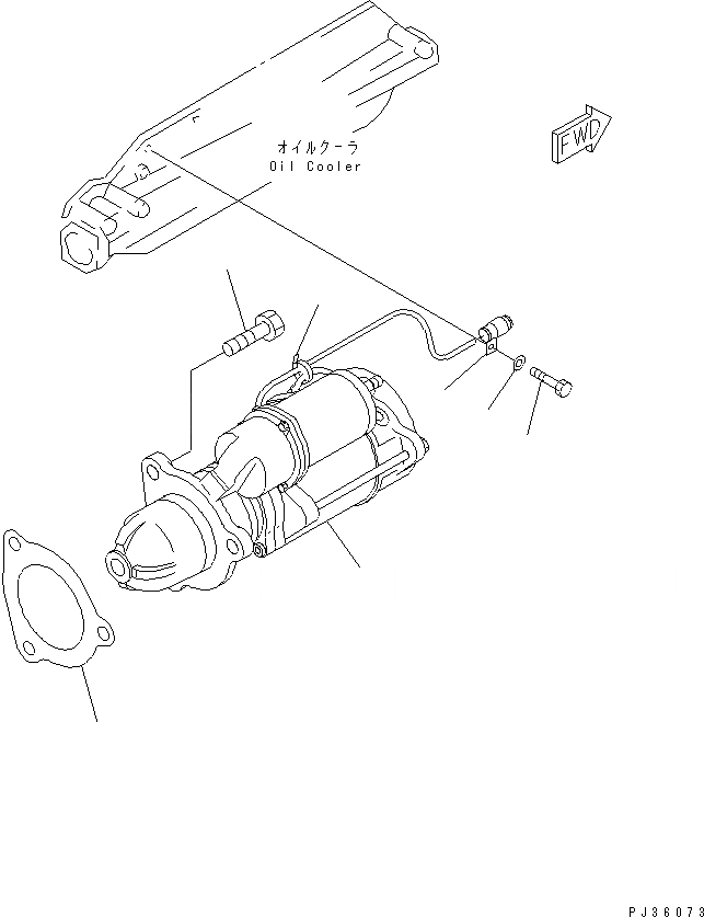 Схема запчастей Komatsu S6D125-1TT - СТАРТЕР И КРЕПЛЕНИЕ (7.KW) ЭЛЕКТРИКА