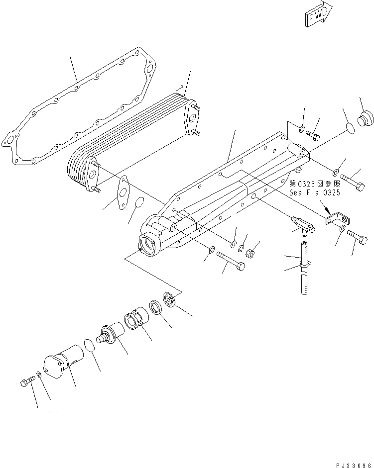 Схема запчастей Komatsu S6D125-1Z - СИСТЕМА СМАЗКИ МАСЛООХЛАДИТЕЛЬ СИСТЕМА СМАЗКИ МАСЛ. СИСТЕМА