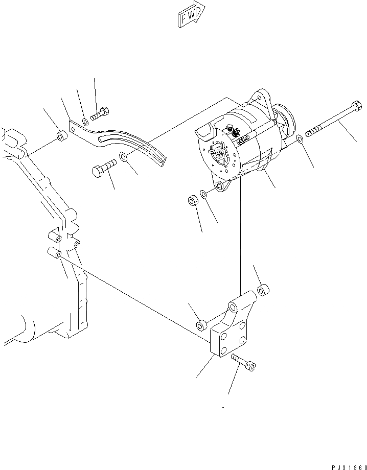 Схема запчастей Komatsu S6D125-1Z - ГЕНЕРАТОР И КРЕПЛЕНИЕ (A) (ГЕНЕРАТОР С ЗАКАЛЕННЫМ ШКИВОМ) ЭЛЕКТРИКА