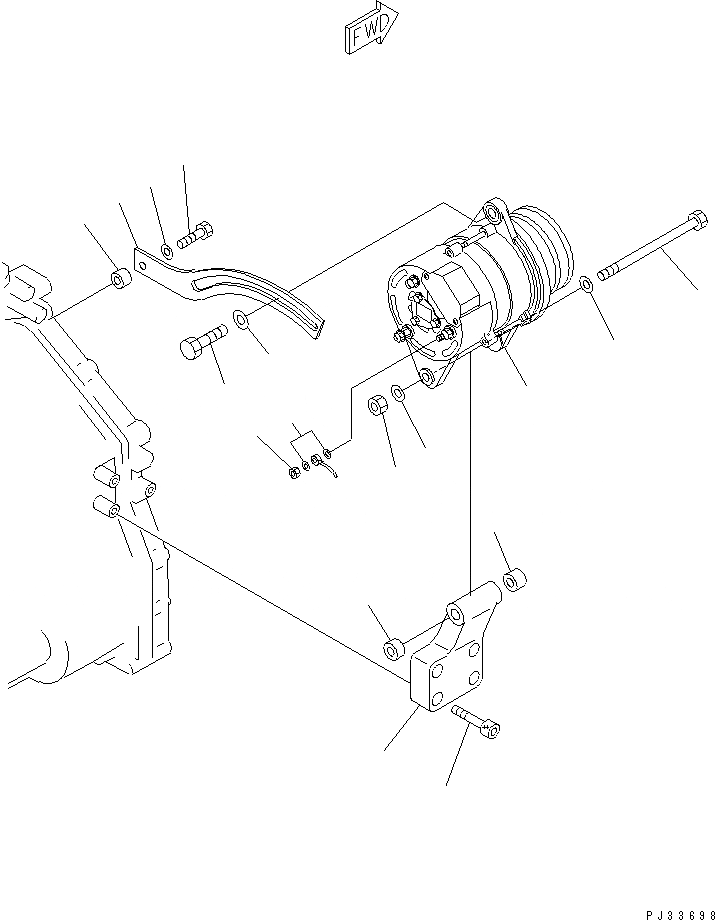 Схема запчастей Komatsu S6D125-1Z - ГЕНЕРАТОР И КРЕПЛЕНИЕ (A) (ГЕНЕРАТОР С ЗАКАЛЕННЫМ ШКИВОМ) ЭЛЕКТРИКА