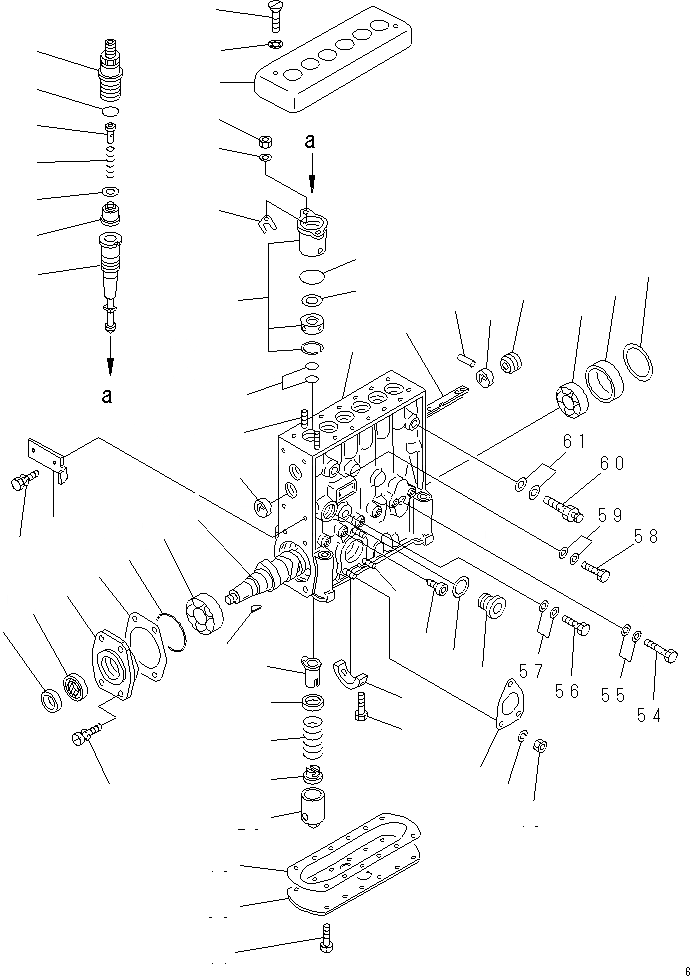 Схема запчастей Komatsu S6D125-1T - ТОПЛ. НАСОС (НАСОС)(№-9) ТОПЛИВН. СИСТЕМА
