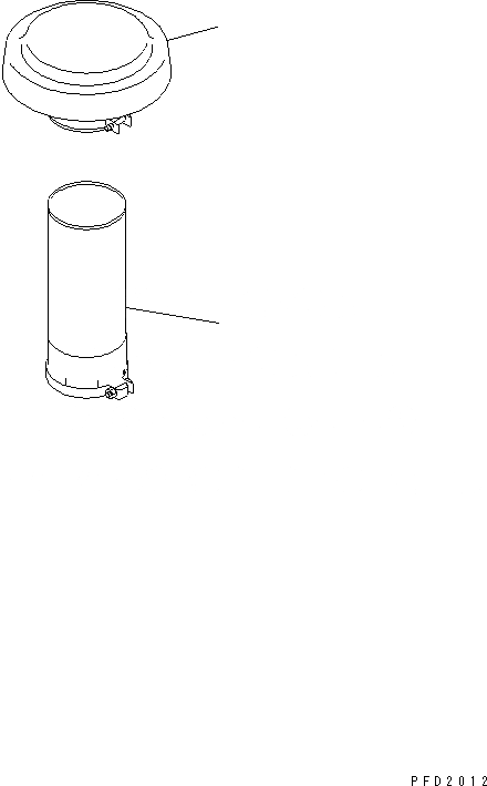 Схема запчастей Komatsu S6D125-1AM - КРЫШКА ВОЗДУХООЧИСТИТЕЛЯ И УДЛИННЕНИЕ PIPE(№89-) ДВИГАТЕЛЬ