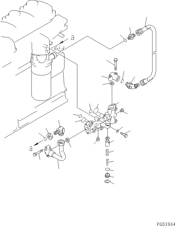 Схема запчастей Komatsu S6D125E-2K-6 - МАСЛ. АДАПТЕР(№-) ДВИГАТЕЛЬ