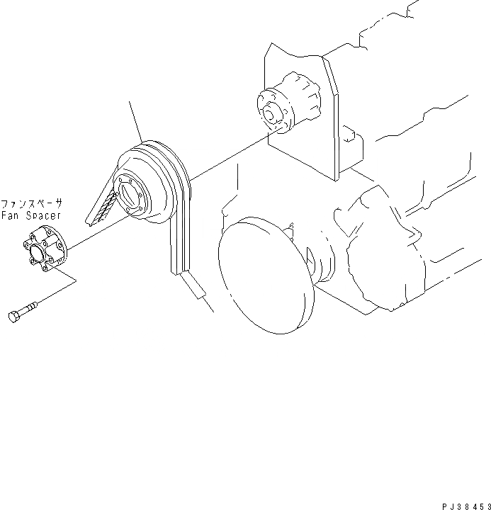 Схема запчастей Komatsu S6D125E-2B-6 - ШКИВ ВЕНТИЛЯТОРА (НЕ ЗАКАЛЕНН. ШКИВ)(№8-) ДВИГАТЕЛЬ