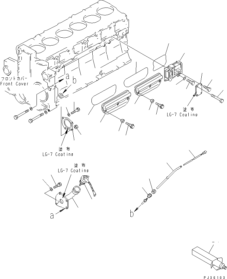 Схема запчастей Komatsu S6D140-1L - БЛОК ЦИЛИНДРОВ COVER БЛОК ЦИЛИНДРОВ