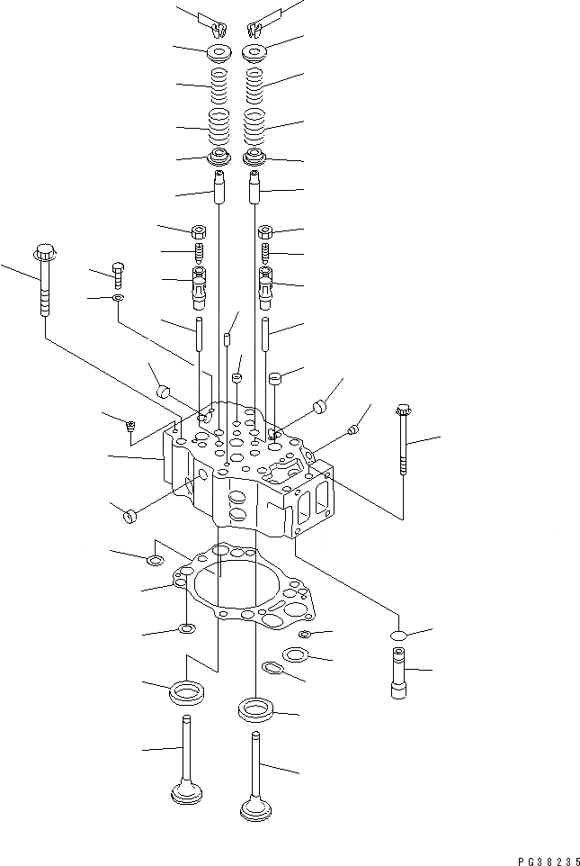 Схема запчастей Komatsu S6D140-1G - ГОЛОВКА ЦИЛИНДРОВ(№79-) ГОЛОВКА ЦИЛИНДРОВ