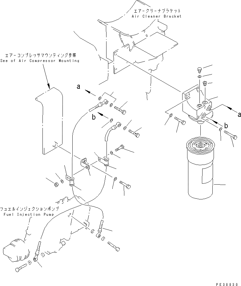 Схема запчастей Komatsu S6D140-1W - ТОПЛИВН. ФИЛЬТР. ДВИГАТЕЛЬ