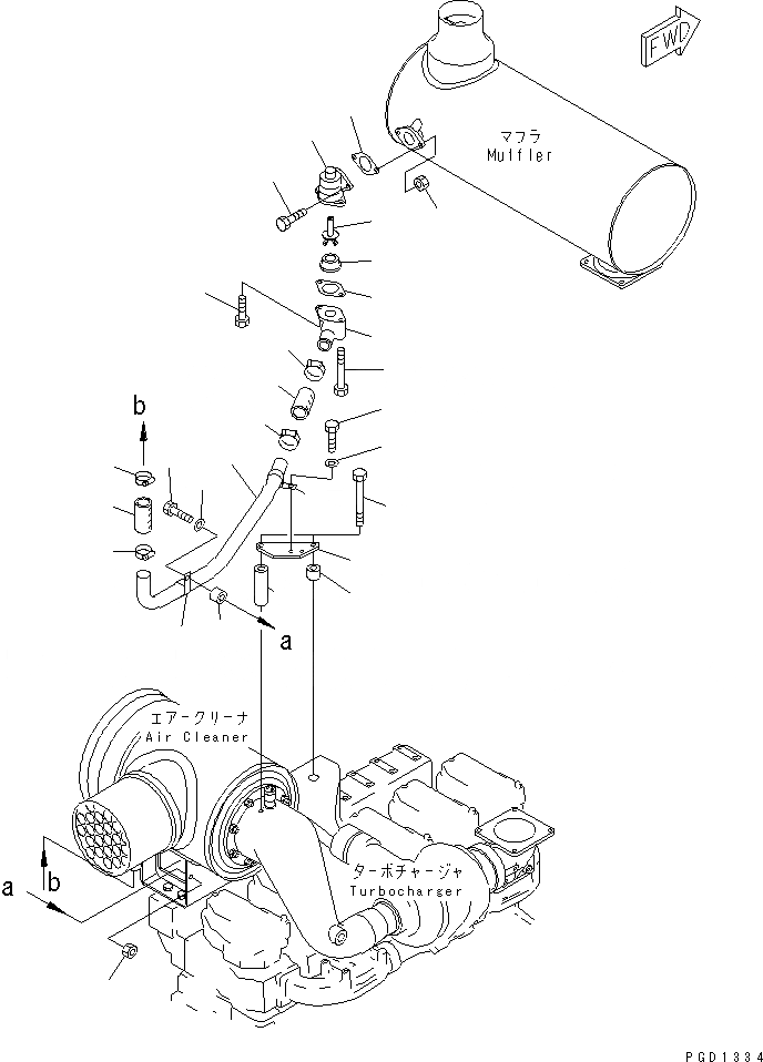 Схема запчастей Komatsu S6D140E-2A-6 - ЭЖЕКТОРНАЯ ТРУБА(№7-) ДВИГАТЕЛЬ