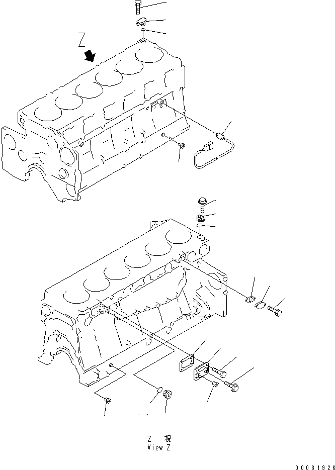 Схема запчастей Komatsu S6D140E-2B-6 - БЛОК ЦИЛИНДРОВ КРЕПЛЕНИЕ (ДЛЯ DIAVIK)(№-) ДВИГАТЕЛЬ