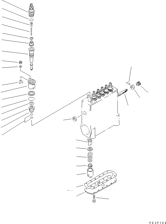 Схема запчастей Komatsu S6D140E-2B-6 - ТОПЛ. НАСОС (НАСОС) (/) (ВНУТР. ЧАСТИ)(№9-) ДВИГАТЕЛЬ