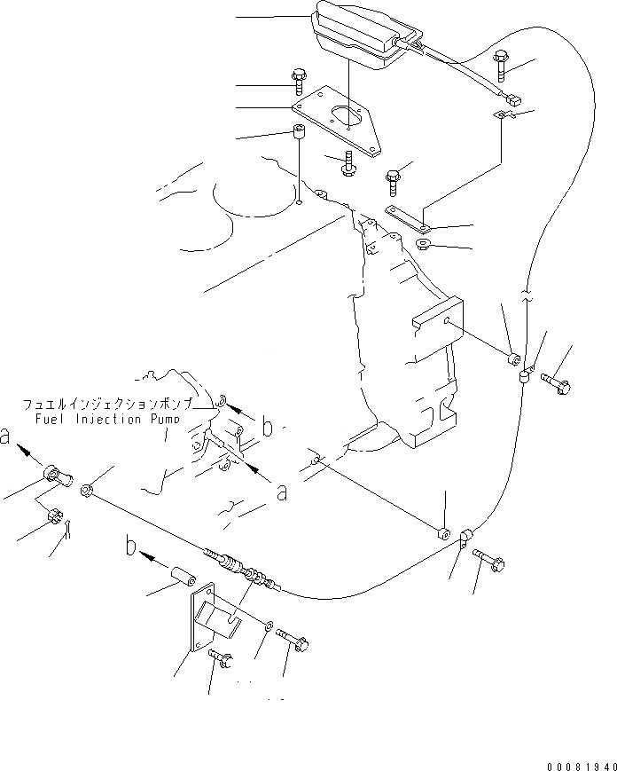 Схема запчастей Komatsu S6D140E-2B-6 - СТОП МОТОР ДВИГАТЕЛЯ (ДЛЯ DIAVIK)(№-) ДВИГАТЕЛЬ