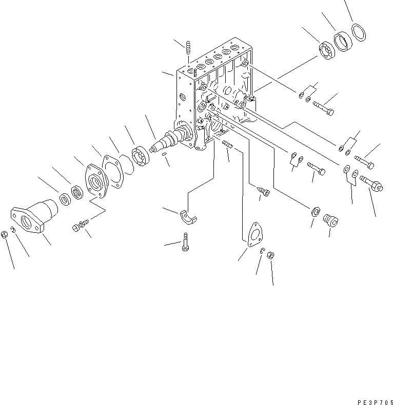 Схема запчастей Komatsu S6D140-1W-F - ТОПЛ. НАСОС (НАСОС) (/) (ВНУТР. ЧАСТИ)(№7-) ДВИГАТЕЛЬ