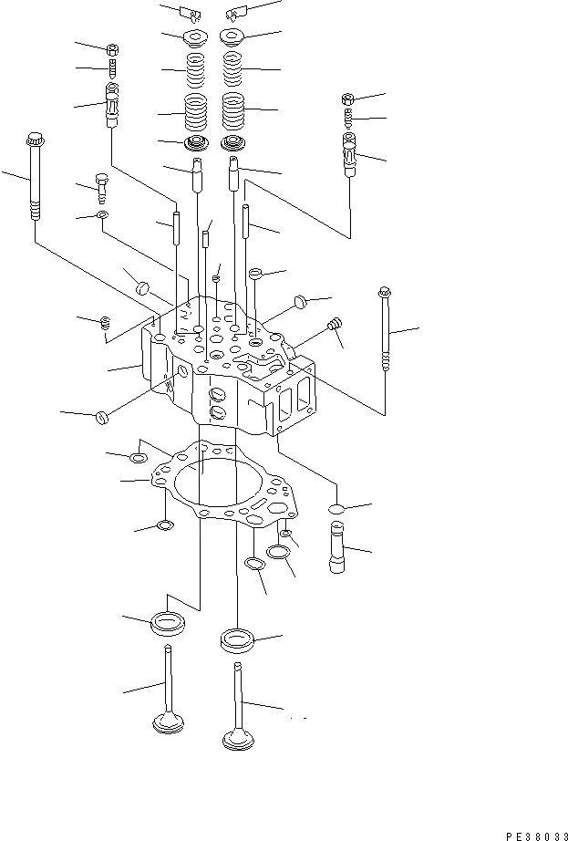 Схема запчастей Komatsu S6D140-1X-F - ГОЛОВКА ЦИЛИНДРОВ(№8-97) ДВИГАТЕЛЬ