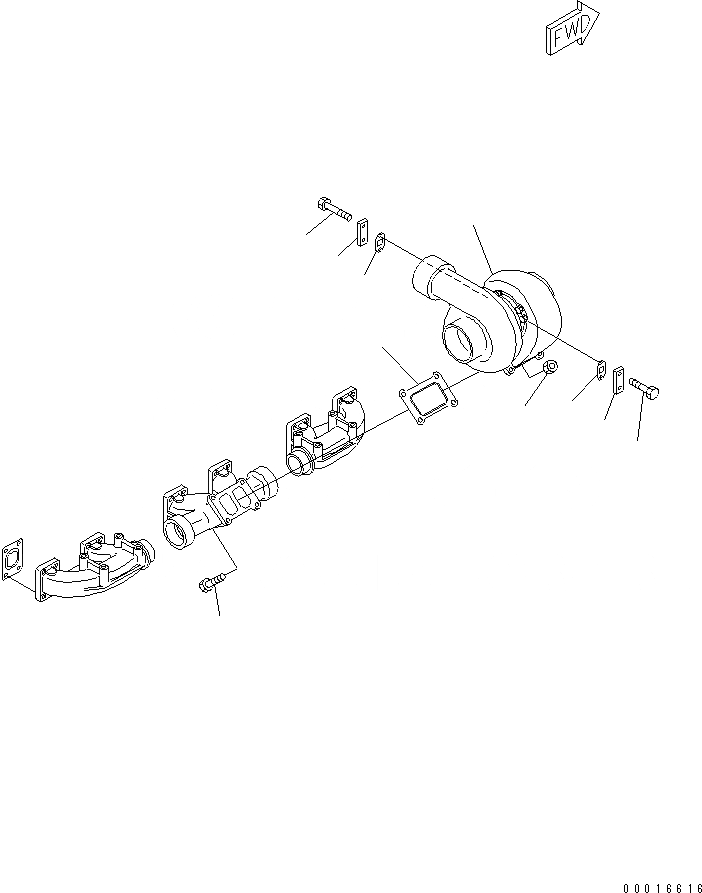 Схема запчастей Komatsu S6D140-1X-F - КРЕПЛЕНИЕ ТУРБОНАГНЕТАТЕЛЯ(№9-99) ДВИГАТЕЛЬ