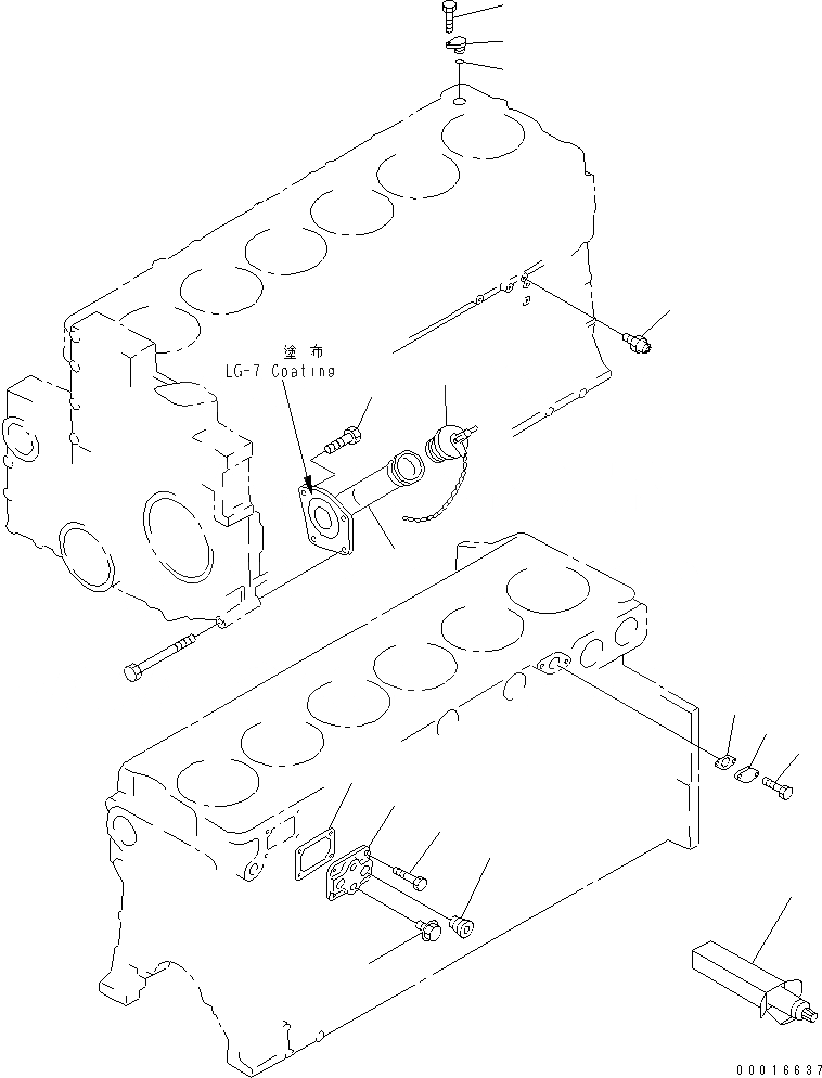 Схема запчастей Komatsu S6D140-1X-F - ЭЛЕМЕНТЫ БЛОКА ЦИЛИНДРОВ(№9-) ДВИГАТЕЛЬ
