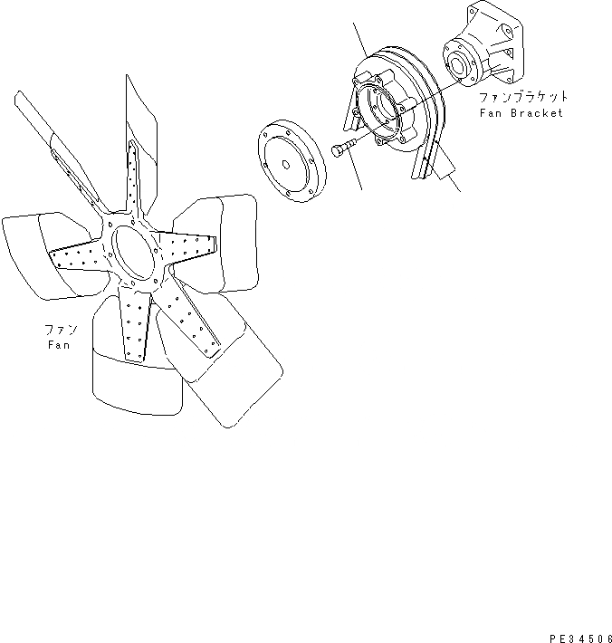 Схема запчастей Komatsu S6D140-1X-F - ШКИВ ВЕНТИЛЯТОРА (ЗАКАЛЕНН. ШКИВ)(№9-) ДВИГАТЕЛЬ