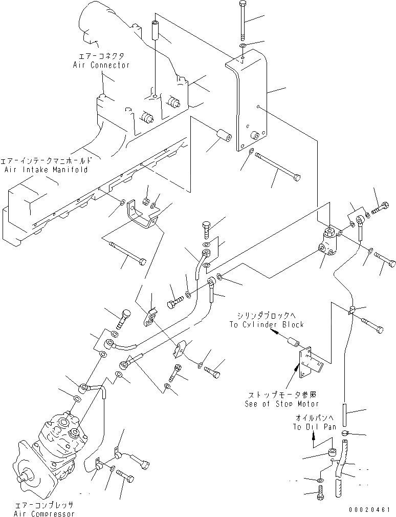 Схема запчастей Komatsu S6D140-1X-F - КОМПРЕССОР РАЗГРУЗ. КЛАПАН(№-) ДВИГАТЕЛЬ