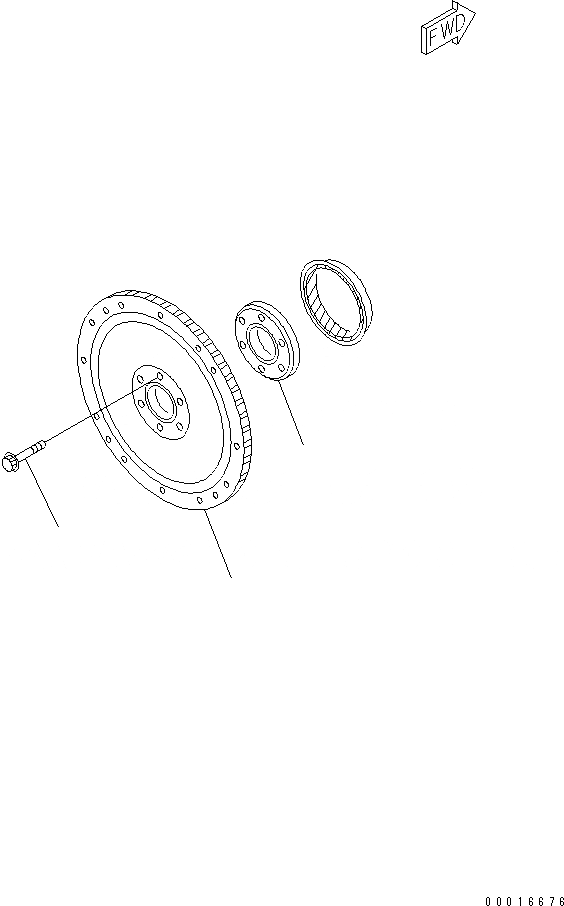 Схема запчастей Komatsu S6D140-1G-F - МАХОВИК(№9-87) ДВИГАТЕЛЬ