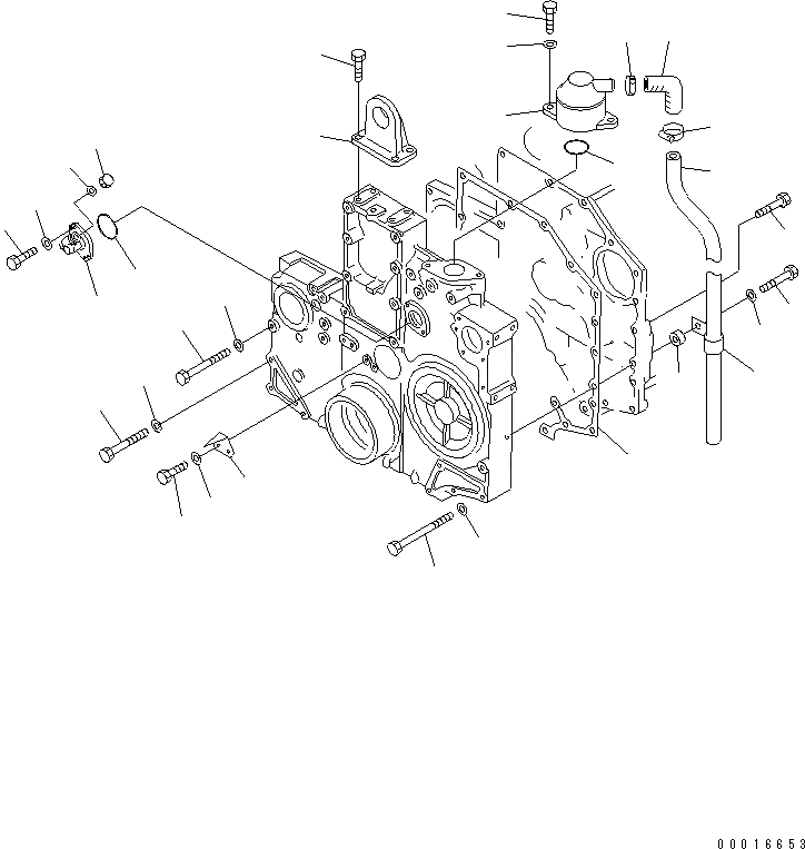 Схема запчастей Komatsu S6D140-1U-F - ЭЛЕМЕНТЫ ПЕРЕДН. КРЫШКИ(№-) ДВИГАТЕЛЬ