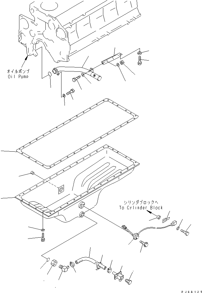 Схема запчастей Komatsu S6D140E-2D-6 - МАСЛЯНЫЙ ПОДДОН И ВСАСЫВАЮЩИЙ ПАТРУБОК(№778-) ДВИГАТЕЛЬ