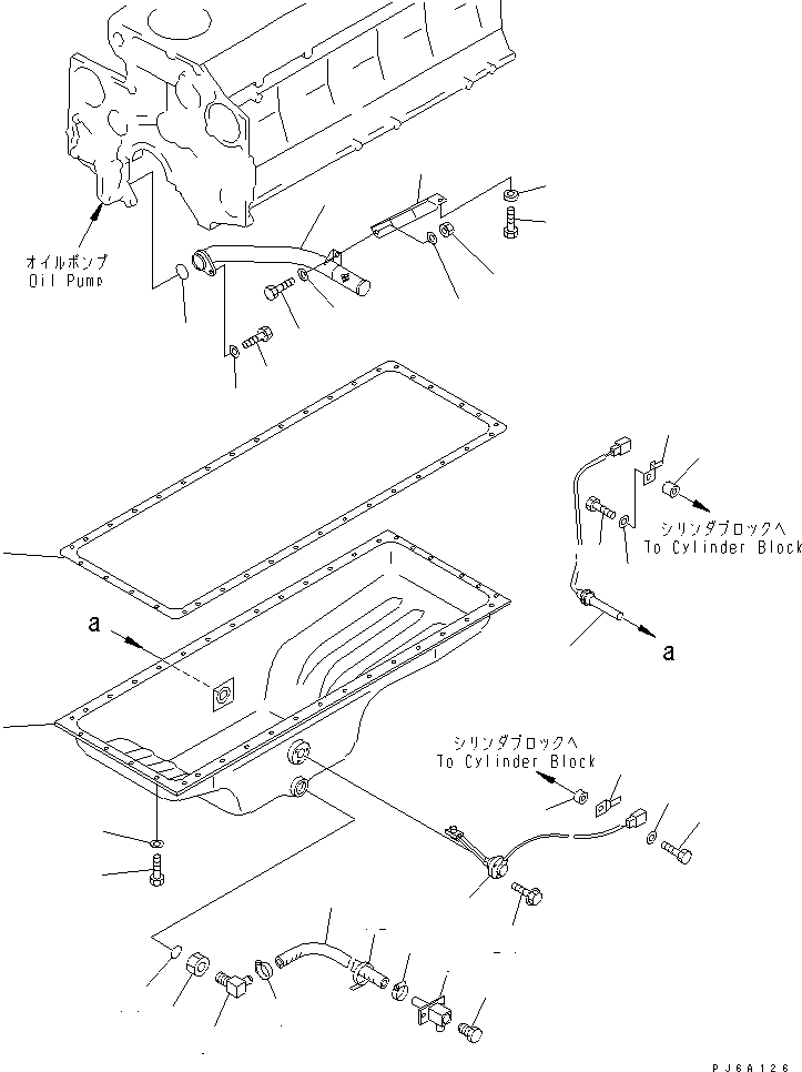 Схема запчастей Komatsu S6D140E-2D-6 - МАСЛЯНЫЙ ПОДДОН И ВСАСЫВАЮЩИЙ ПАТРУБОК (С ОБОГРЕВ. ПОДДОНА)(№778-) ДВИГАТЕЛЬ