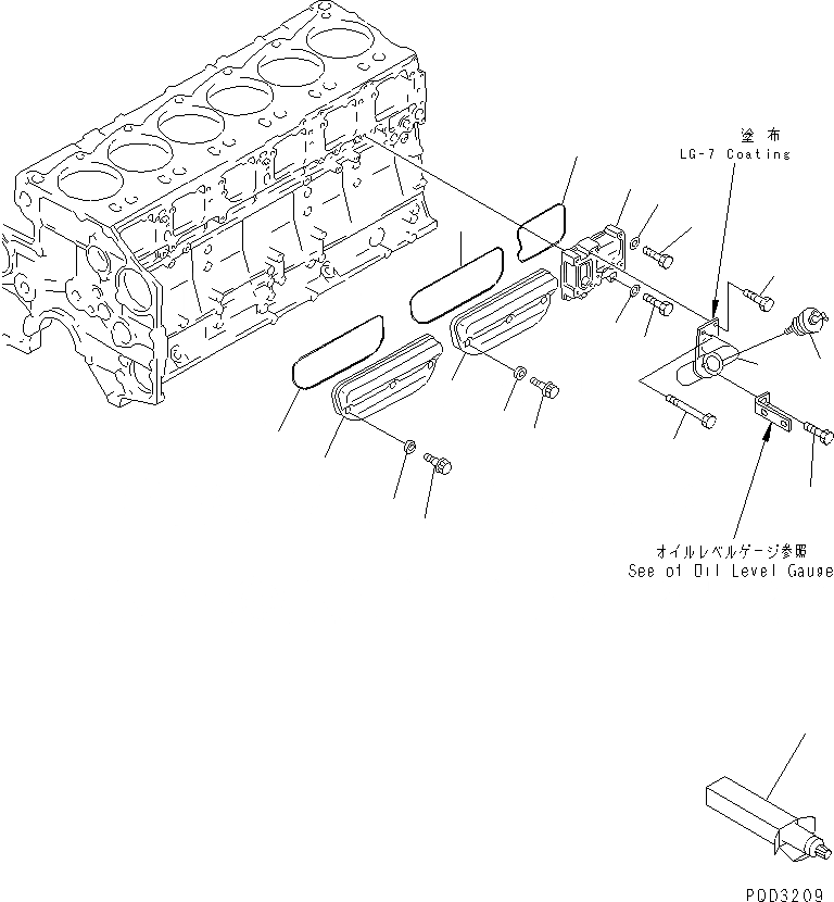 Схема запчастей Komatsu S6D140E-2C-6 - КРЫШКА ТОЛКАТЕЛЕЙ КЛАПАНА(№-) ДВИГАТЕЛЬ