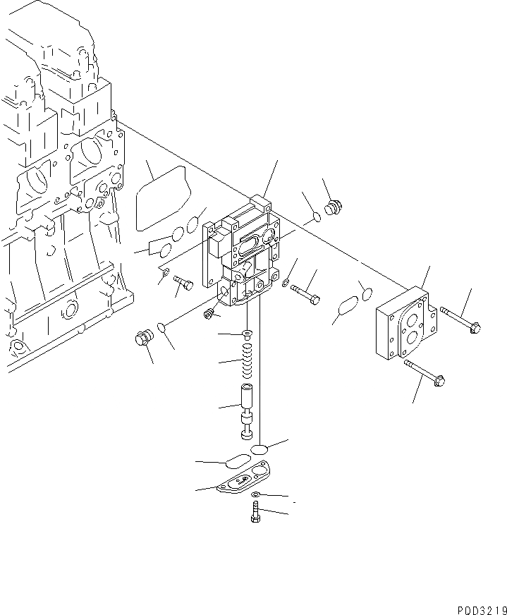 Схема запчастей Komatsu S6D140E-2C-6 - МАСЛ. АДАПТЕР(№-) ДВИГАТЕЛЬ