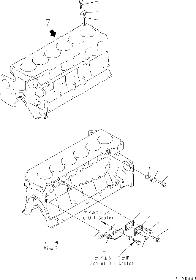Схема запчастей Komatsu S6D140E-2B-6 - БЛОК ЦИЛИНДРОВ КРЕПЛЕНИЕ (С ОБОГРЕВАТЕЛЕМ БЛОКА)(№8-) ДВИГАТЕЛЬ