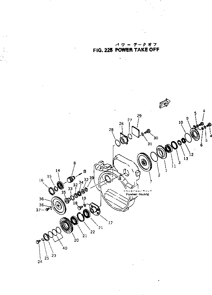 Схема запчастей Komatsu S6D155-4J - МЕХ-М ОТБОРА МОЩНОСТИ БЛОК ЦИЛИНДРОВ