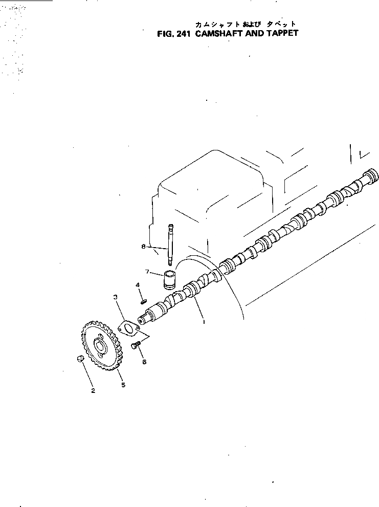 Схема запчастей Komatsu S6D155-4J - РАСПРЕДВАЛ И ТОЛКАТЕЛЬ БЛОК ЦИЛИНДРОВ