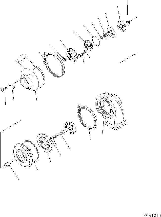 Схема запчастей Komatsu S6D155-4S - ТУРБОНАГНЕТАТЕЛЬ ГОЛОВКА ЦИЛИНДРОВ