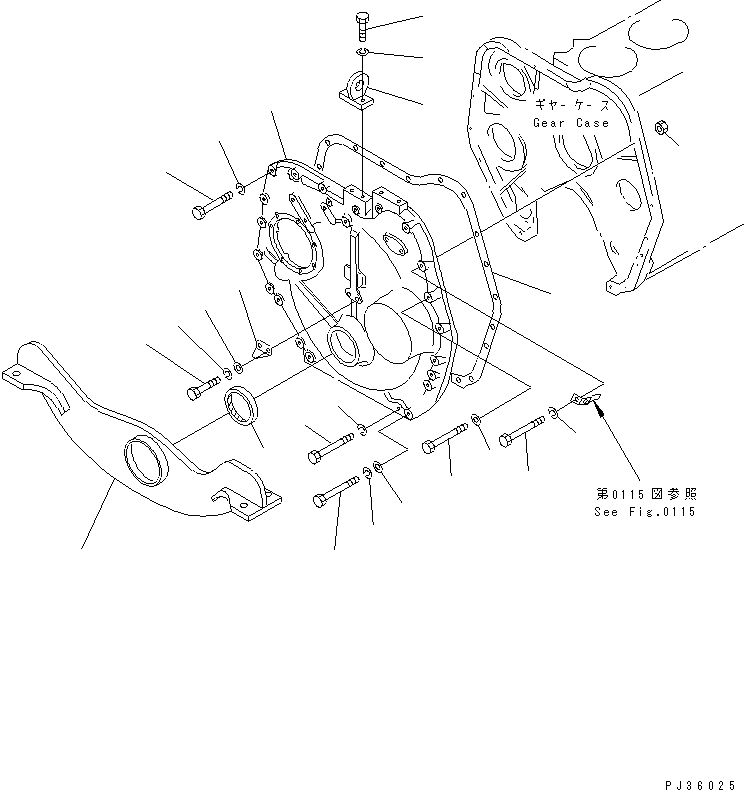Схема запчастей Komatsu S6D155-4S - КОРПУС ШЕСТЕРЕНН. ПЕРЕДАЧИ КРЫШКАAND ПЕРЕДН. СУППОРТ БЛОК ЦИЛИНДРОВ