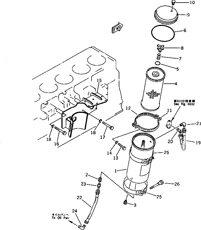 Схема запчастей Komatsu S6D155-4S - ПРОХОДНОЙ ФИЛЬТР (МОРОЗОУСТОЙЧИВ. СПЕЦИФИКАЦИЯ.) СИСТЕМА СМАЗКИ МАСЛ. СИСТЕМА