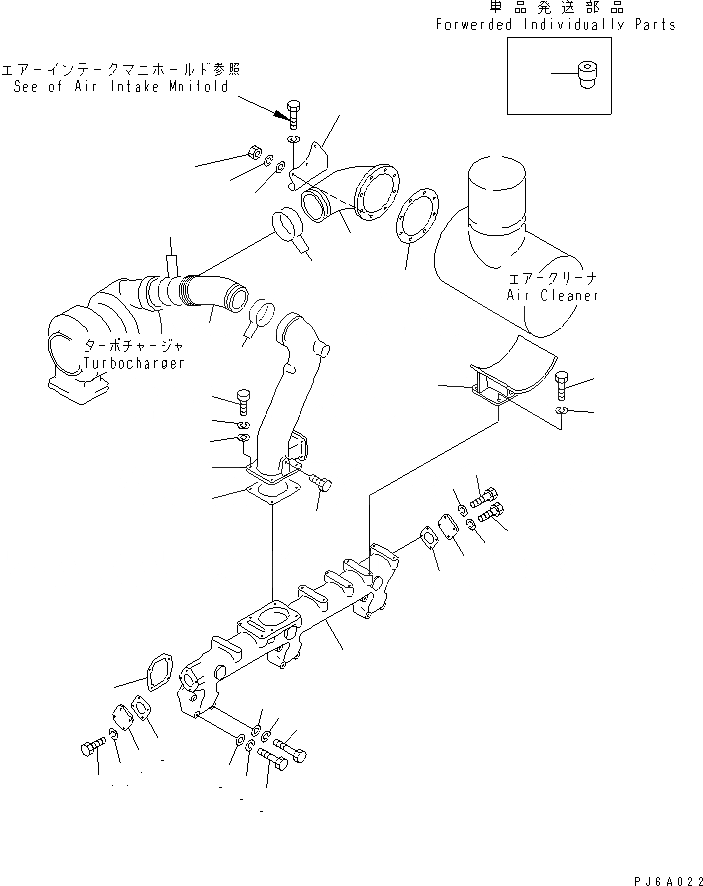 Схема запчастей Komatsu S6D155-4AA - ТРУБОПРОВОД ВПУСКА ВОЗДУХА И СОЕДИН-Е (С A.P.S.)(№877-) ГОЛОВКА ЦИЛИНДРОВ