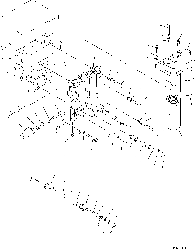 Схема запчастей Komatsu S6D155-4AA - МАСЛ. ФИЛЬТР СИСТЕМА СМАЗКИ МАСЛ. СИСТЕМА