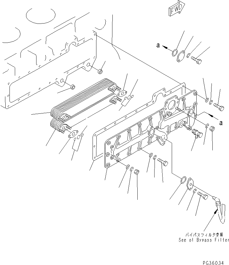 Схема запчастей Komatsu S6D155-4S-DR - СИСТЕМА СМАЗКИ МАСЛООХЛАДИТЕЛЬ СИСТЕМА СМАЗКИ МАСЛ. СИСТЕМА