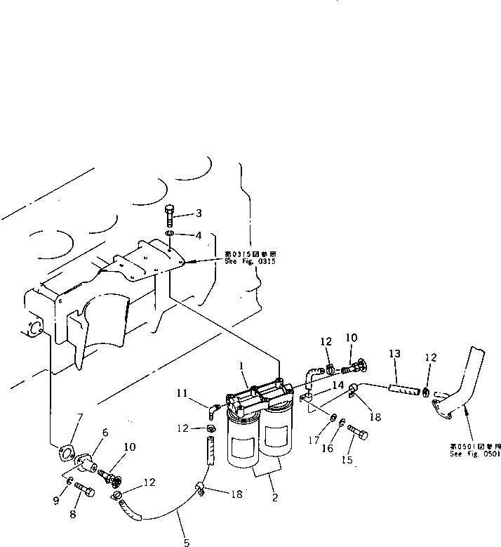 Схема запчастей Komatsu S6D155-4S-DR - АНТИКОРРОЗ. ЭЛЕМЕНТ И ТРУБЫ СИСТЕМА ОХЛАЖДЕНИЯ