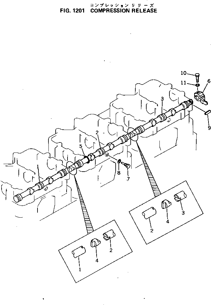 Схема запчастей Komatsu S6D155-4R - COMPRESSION RELEASE(№89-) ГОЛОВКА ЦИЛИНДРОВ