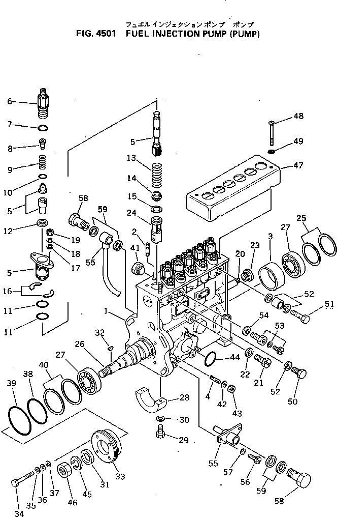 Схема запчастей Komatsu S6D155-4R - ТОПЛ. НАСОС (НАСОС)(№89-) ТОПЛИВН. СИСТЕМА